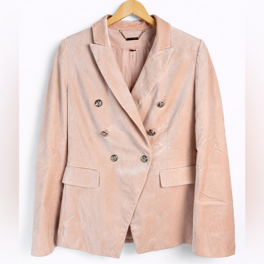 White House Black Market Light Pink Velvet Blazer